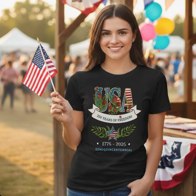 T-shirt En Tri-matière US 250 Years of Freedom Botanical Patriotic (US 250 Years of Freedom Botanical Patriotic Tri-Blend Shirt)