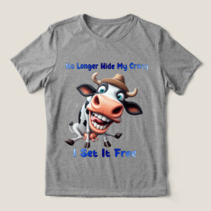 T-shirt En Tri-matière Vache avec expression humoristique et déclaration
