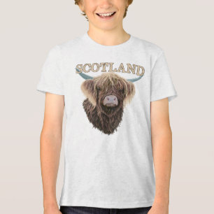 T-shirt En Tri-matière Vache écossaise Highland avec Slogan écossais