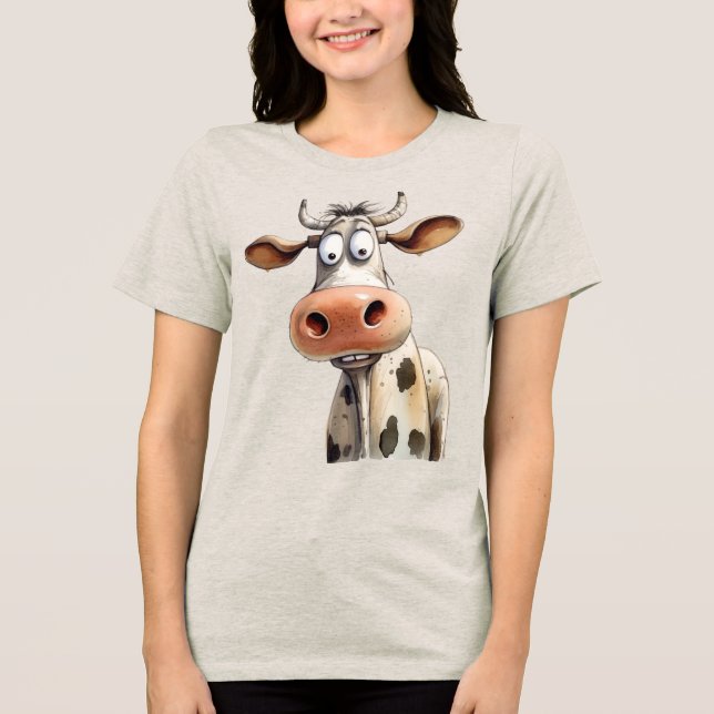 T-shirt En Tri-matière Vache fantaisiste (Recto)