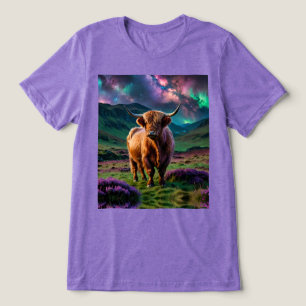 T-shirt En Tri-matière Vache Highland Under The Stars