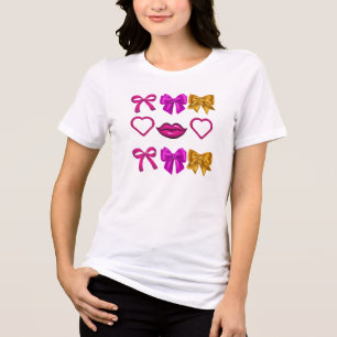 T-shirt En Tri-matière Vaches en verre rose gras et lèvres de Parties sci