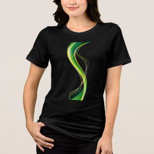 T-shirt En Tri-matière Vague Verticale Verte Résumé Design-34534