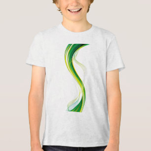 T-shirt En Tri-matière Vague Verticale Verte Résumé Design-34534