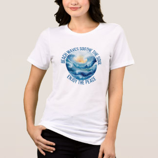 T-shirt En Tri-matière Vagues de plage apaise l'âme des femmes