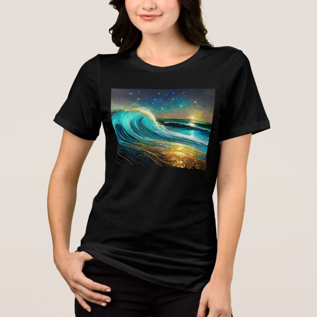 T-shirt En Tri-matière Vagues océaniques clignantes (Recto)