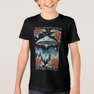 T-shirt En Tri-matière Vaisseau spatial de Noël extraterrestres Décorent 