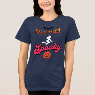 T-shirt En Tri-matière Vecteur Éffrayant Halloween avec sorcière et Citro