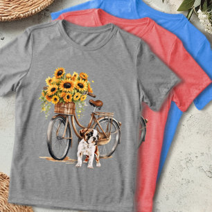 T-shirt En Tri-matière Vélo Bulldog et tournesol