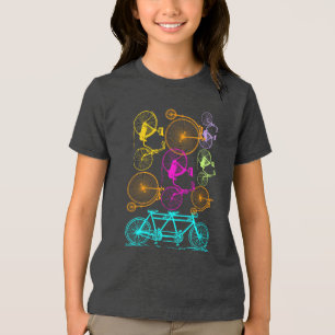 T-shirt En Tri-matière Vélo moderne vintage motif néon couleur vive