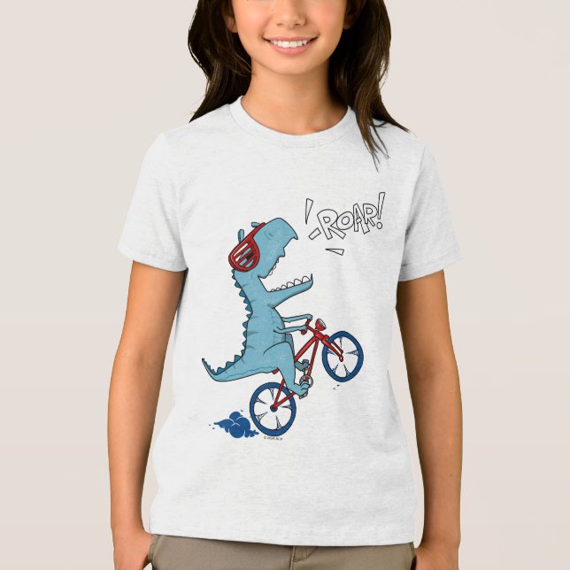 T-shirt En Tri-matière Vélo T-Rex Roar (Recto)