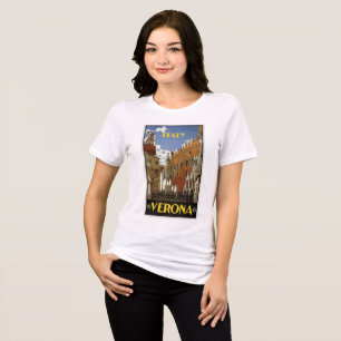 T-SHIRT  EN TRI-MATIÈRE VERONA ITALIE VINTAGE VOYAGE POSTER