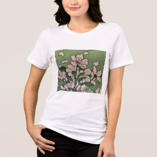 T-shirt En Tri-matière Vert fleur rose