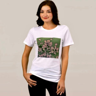 T-shirt En Tri-matière Vert fleur rose