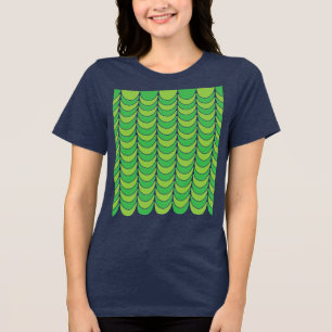 T-shirt En Tri-matière Vert Géométrique Demi-Cercle Géométrique