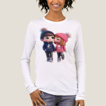 Vêtement de couple Kawaii, Chemise à manches longu