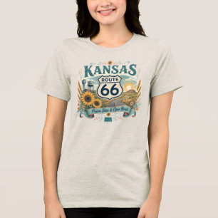 T-shirt En Tri-matière Vêtements de Prairie de la Route Mère Vintage Rétr