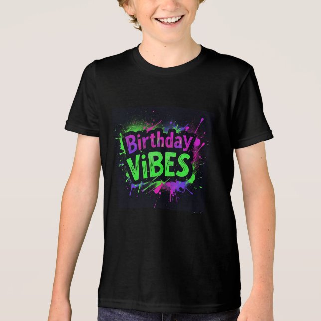 T-shirt En Tri-matière Vibes Anniversaire Neon Splatter Boys (Recto)