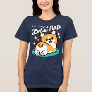 T-shirt En Tri-matière Vibes Corgi Butt et Nap - Joli chien couché