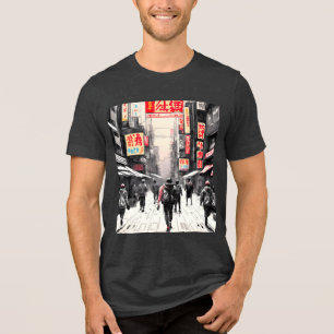 T-shirt En Tri-matière Vibes Cyberpunk Urbains - Art de Rue Japonais