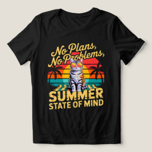 T-shirt En Tri-matière Vibes de chat d'été – Plage rétro drôle pour femme