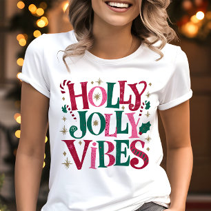 T-shirt En Tri-matière Vibes de Noël Holly Jolly Rétro