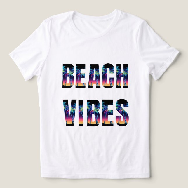 T-shirt En Tri-matière Vibes de plage pour femmes (Design Recto)