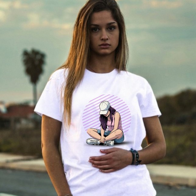 T-shirt En Tri-matière Vibes de rue décontractées (Créateur téléchargé)