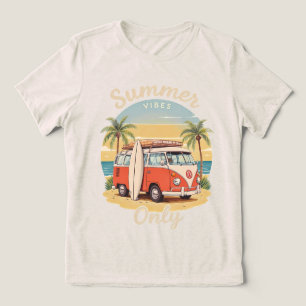 T-shirt En Tri-matière Vibes d'été seulement - Retro Van Beach Scène