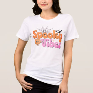 T-shirt En Tri-matière Vibes éffrayantes Halloween Cute Citrouille chauve