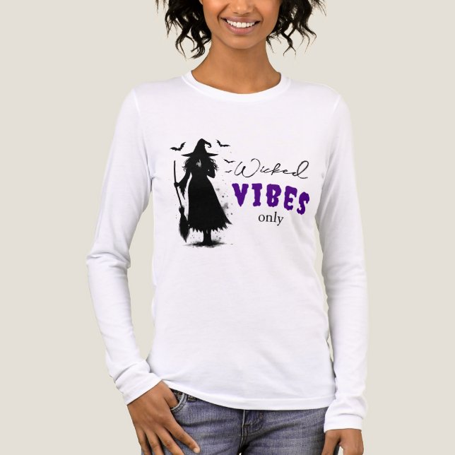 T-shirt En Tri-matière "Vibes perdues seulement" - Sorcière noire Hallowe (Recto)