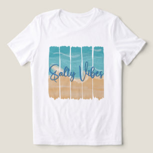 T-shirt En Tri-matière Vibes Salées Rivage de Plage Tropicale Vagues Océa