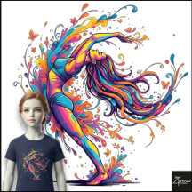 Vibrant Dance Flow Abstract Female Art