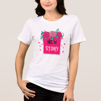 T-shirt En Tri-matière Vibrant Floral 'New Story' T-Shirt - Romantic
