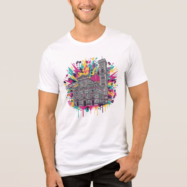 T-shirt En Tri-matière Vibrant Florence Italy Cathedral Graphic (Recto)