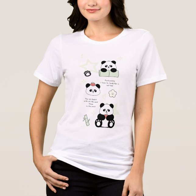 T-shirt En Tri-matière Vie de Panda Heureuse (Recto)