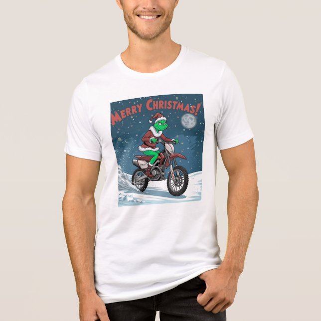 T-shirt En Tri-matière Villain Store – Grinch Gone Wild Dirt Bike Christm (Recto)