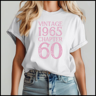 T-shirt En Tri-matière Vintage 1965 Rose dévêtu 60ème anniversaire