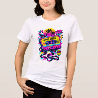 T-shirt En Tri-matière Vintage 90s Retro Cassette Cosmic Sci-Fi Women's T