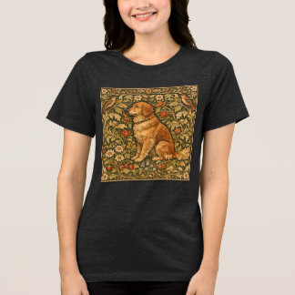 T-shirt En Tri-matière Vintage elegant Golden Retriever boho painting
