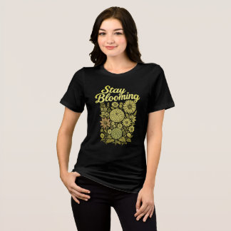 T-shirt En Tri-matière Vintage Floral "Stay Blooming" Retro Design