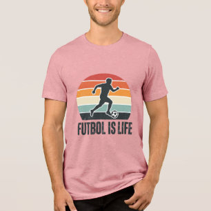 T-shirt En Tri-matière Vintage Futbol est la vie Conception de chemise de