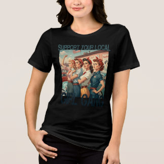 T-shirt En Tri-matière Vintage Girl Gang Retro Design esthétique
