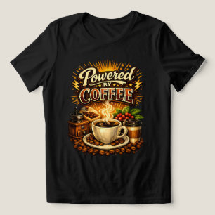 T-shirt En Tri-matière Vintage Propulsé par le Café – Design Rétro pour A