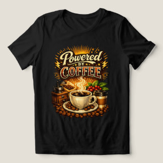 T-shirt En Tri-matière Vintage Propulsé par le Café – Design Rétro pour A