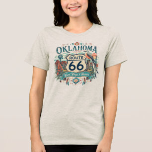 T-shirt En Tri-matière Vintage Rétro Oklahoma Mother Road Scissortail