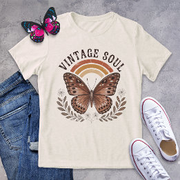 T-shirt En Tri-matière Vintage Soul Brown Butterfly Retro Shirt