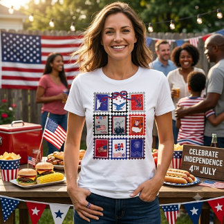 T-shirt En Tri-matière Vintage USA Postage Stamp