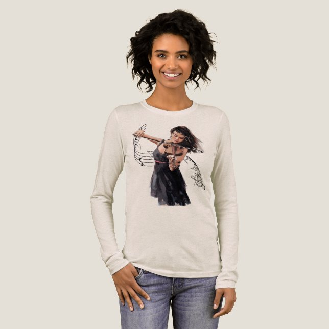 T-shirt En Tri-matière violon féminin t-shirt violon (Recto complet)