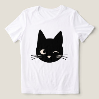T-shirt En Tri-matière Visage de chat noir mignon